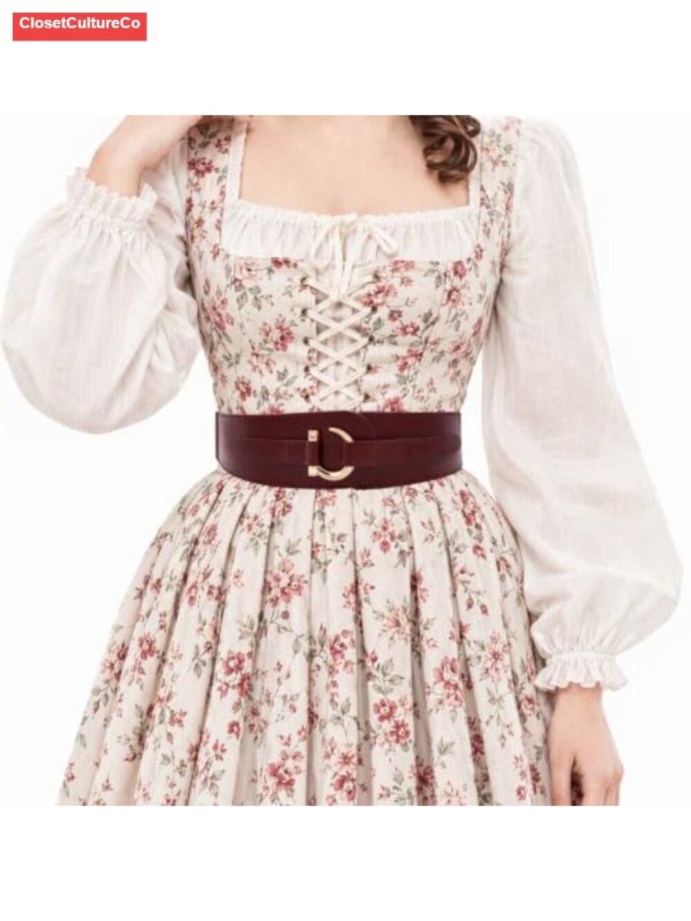 PU Leather Elastic Waist Belt with Gold Hook Buckle Vintage Fashion